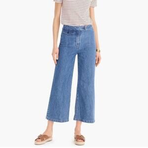 J Crew Point Sur high rise wide leg crop coastal minimalist jeans sz 29